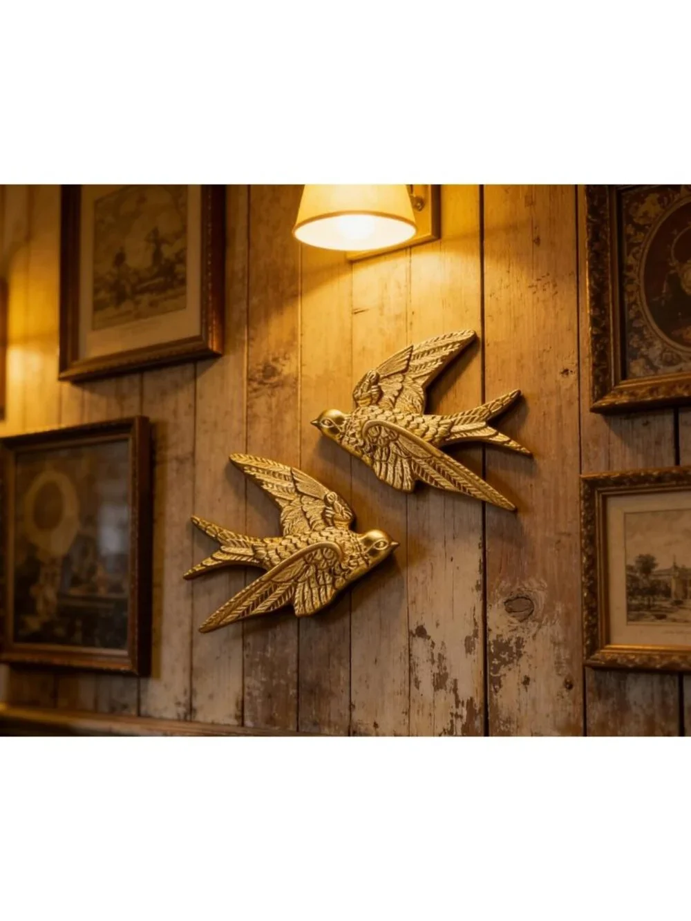 Elegant Gold Swallow Bird Wall Sculptures Set of 2 | Perfect for Home Decor